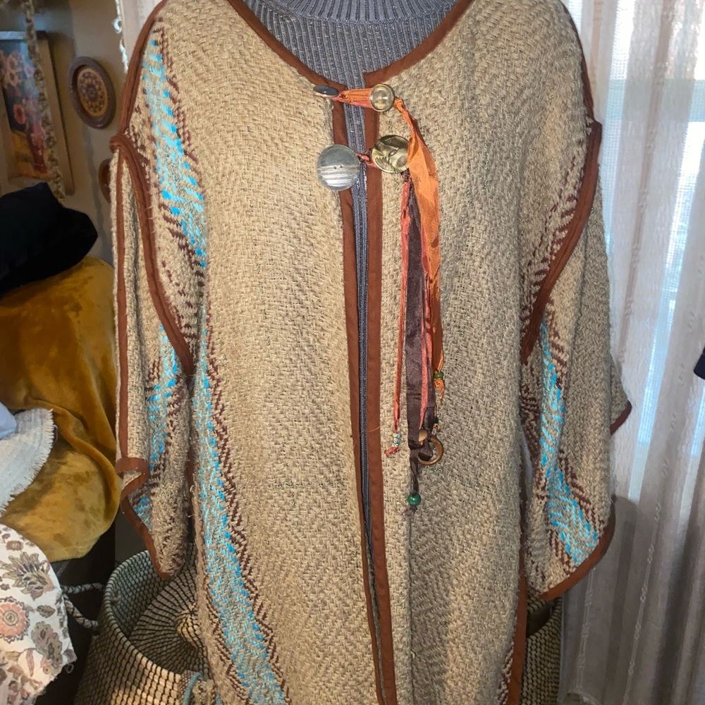 Judi Gaston Tan Cardigan One of a kind handwoven Cardigan Women's Size OS